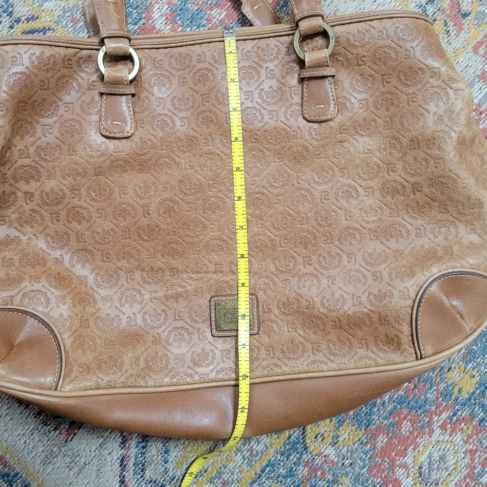 Liz Claiborne Faux Leather Monogram Shoulder Bag
